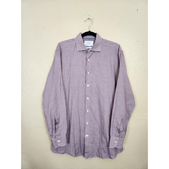 Charles Tyrwhitt Slim Fit Checkered Button Down‎ Long Sleeve Shirt 16 1/2 - Picture 1 of 6